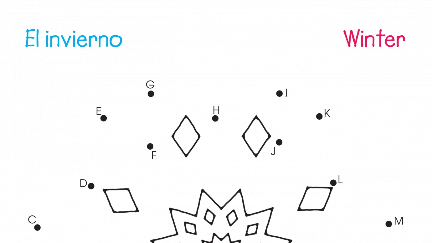 Spanish & English Dot-to-Dots A-Z Winter