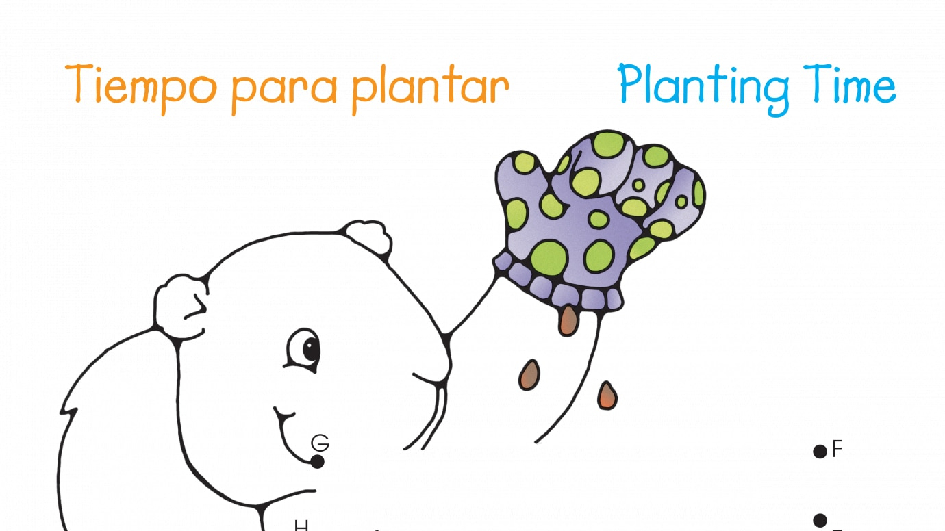 Spanish & English Dot-to-Dots A-J Planting Time