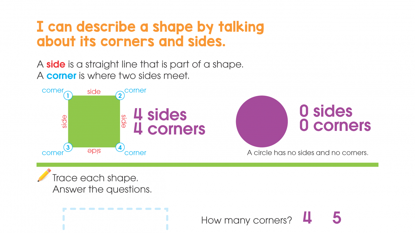 Trace the Shapes, Then Count the Sides & Corners