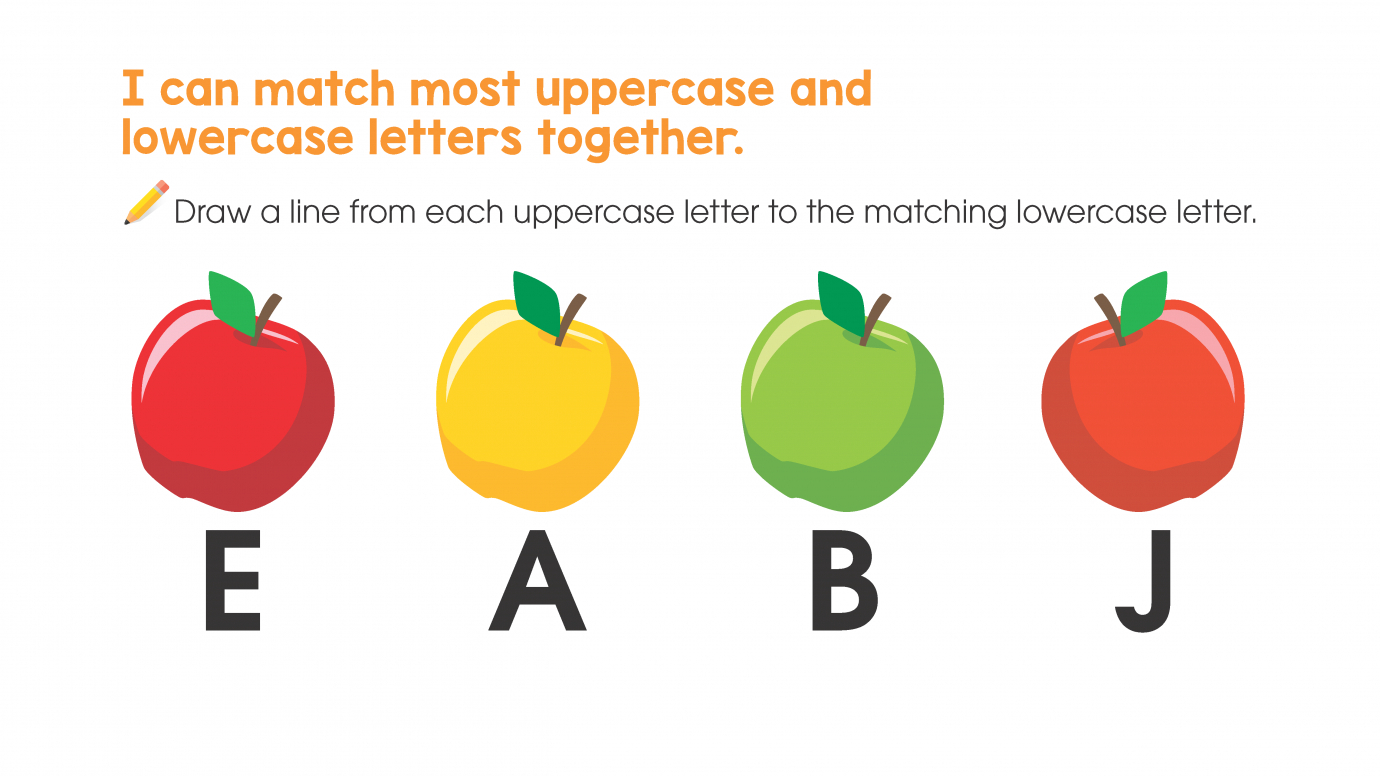 Match Uppercase to Lowercase Letters: A, B, E, J
