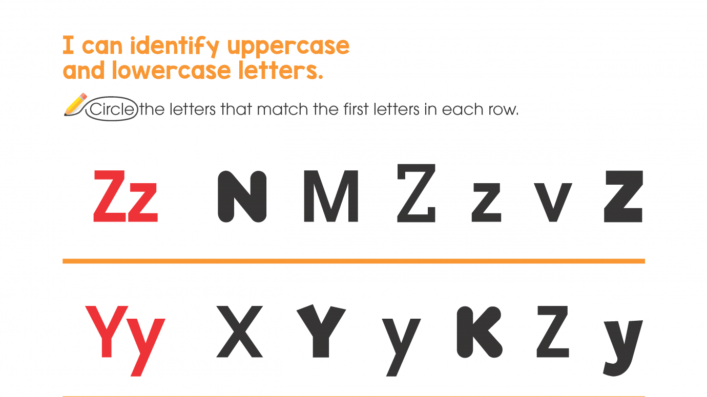 Identify Uppercase & Lowercase Letters: B, H, J, Y, Z