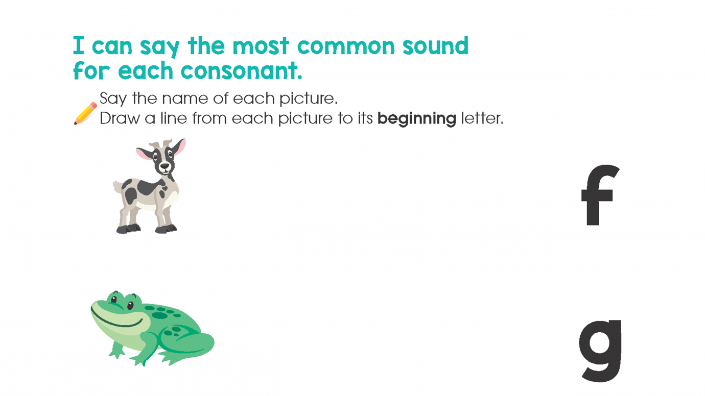 Common Consonant Sounds: c, f, g, p, r