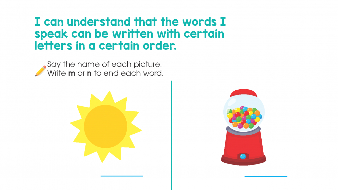 Finish the Words with Ending Letters: m, n
