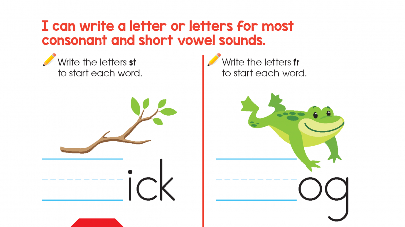 Write Consonants That Start a Word: st, fr