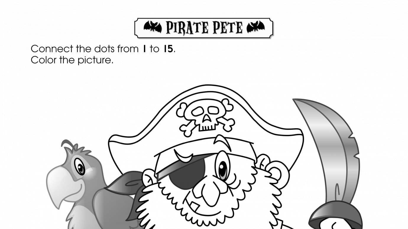 Halloween Dot-to-Dot 1-15 Pirate Pete