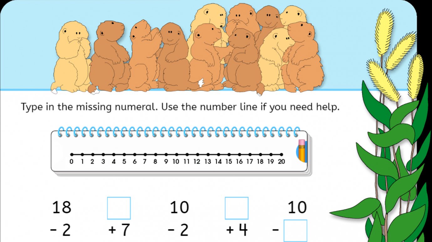 Add & Subtract Using a Number Line: 1st