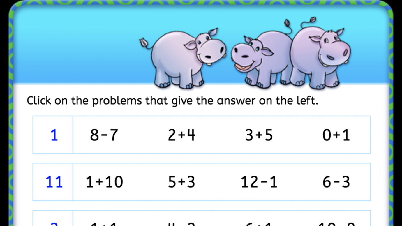 Addition & Subtractions: Equations & Answers: K1