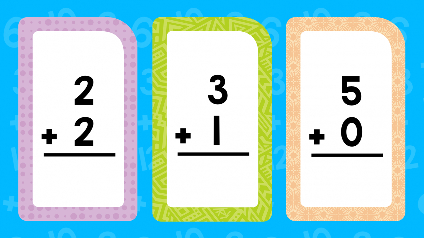 Addition Flash Cards Sums to 5 - K