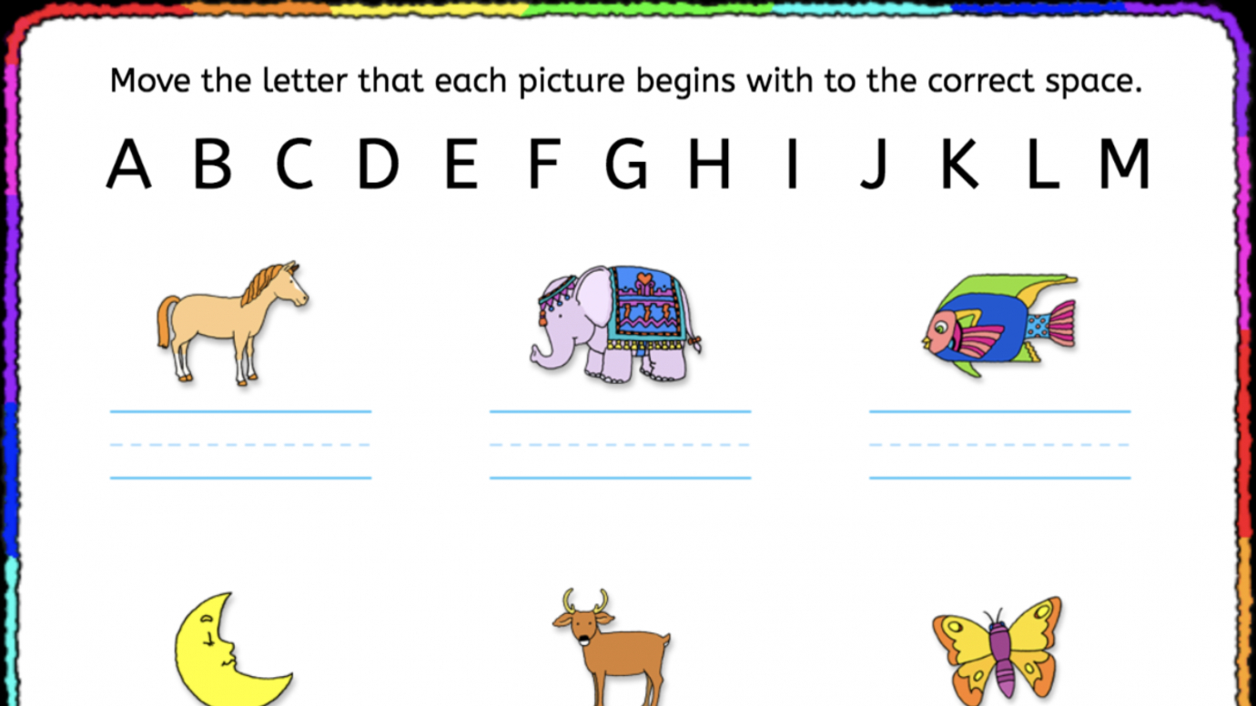 Alphabet: Beginning Letter Sounds A-M: Kindergarten