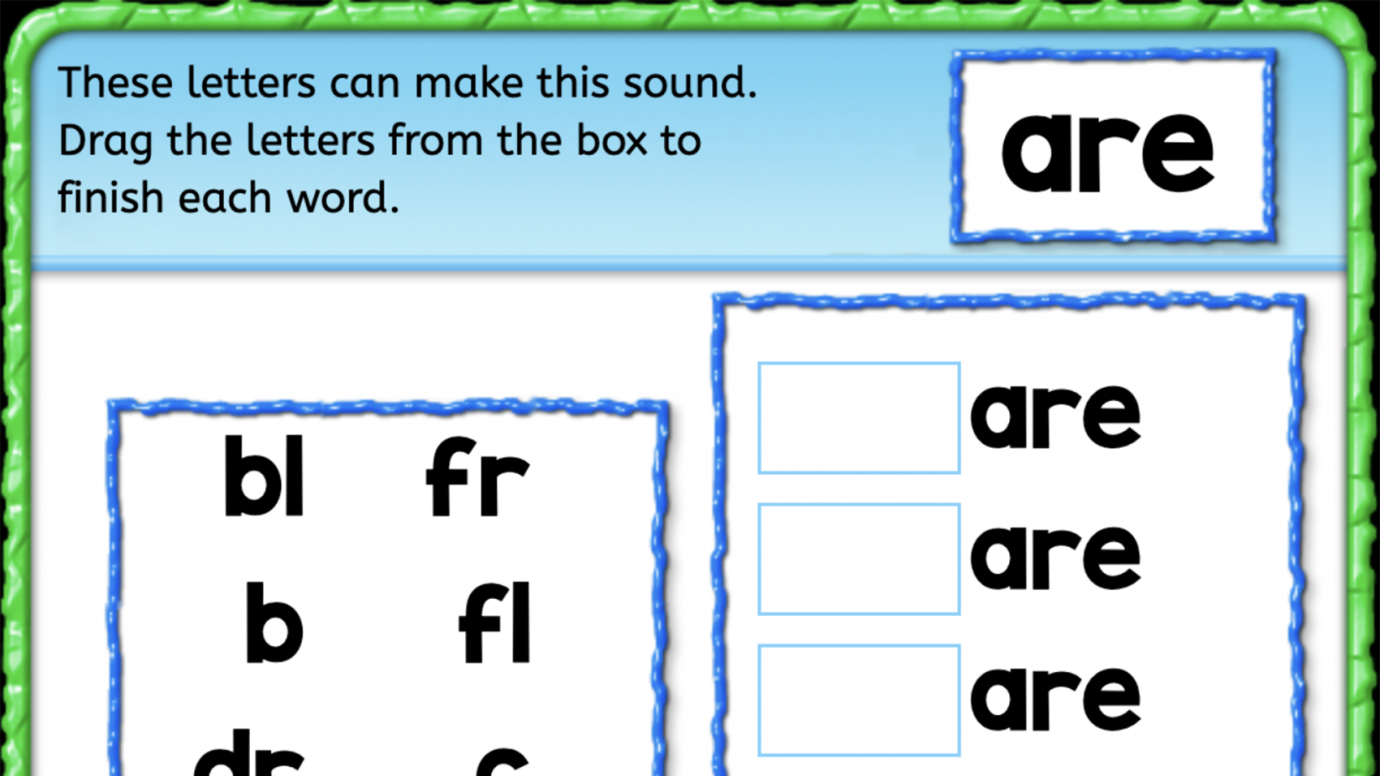 R-Controlled Vowel: Make words with ARE & ART Ending Sounds: 1st