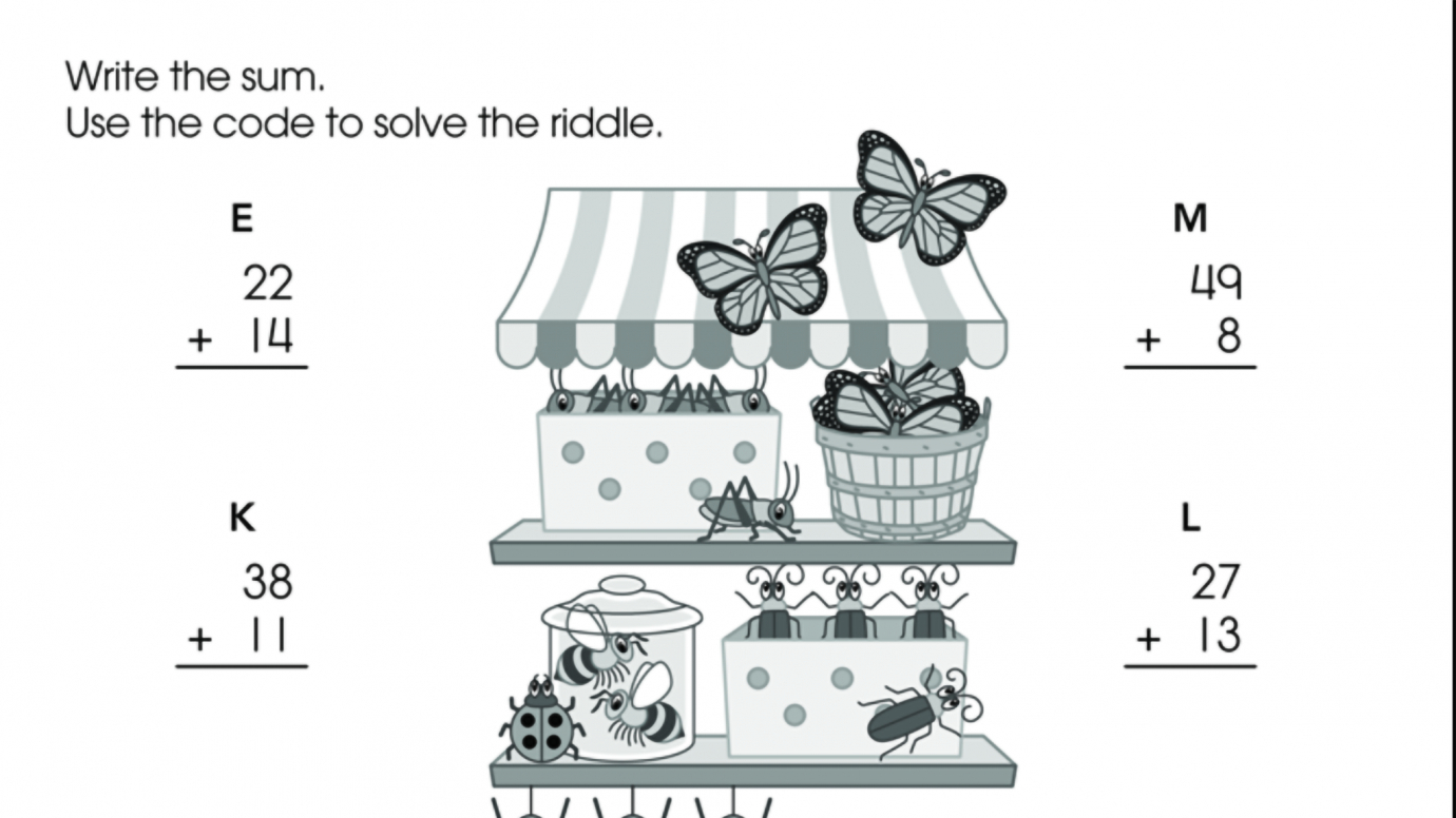 Code & Riddle Addition Puzzle: 1st