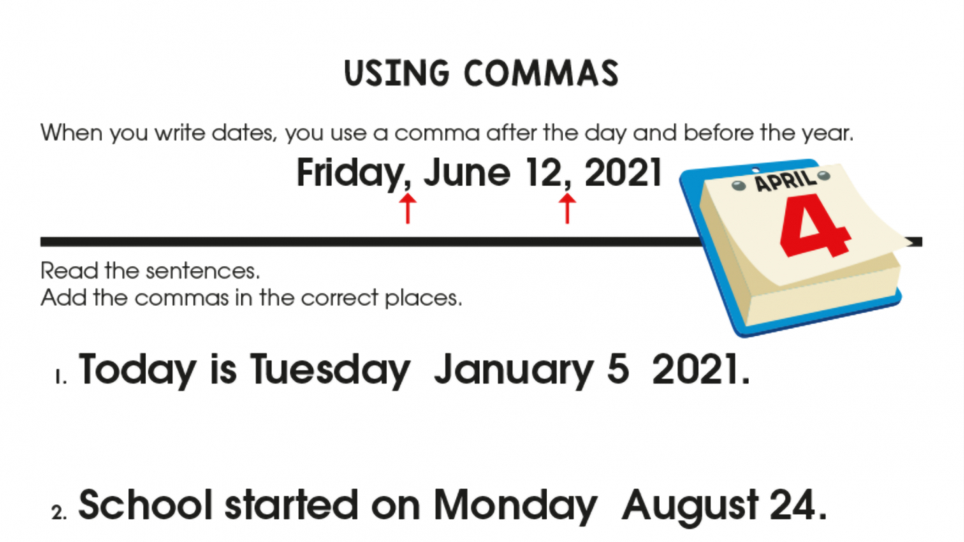Using Commas in Dates: 1st