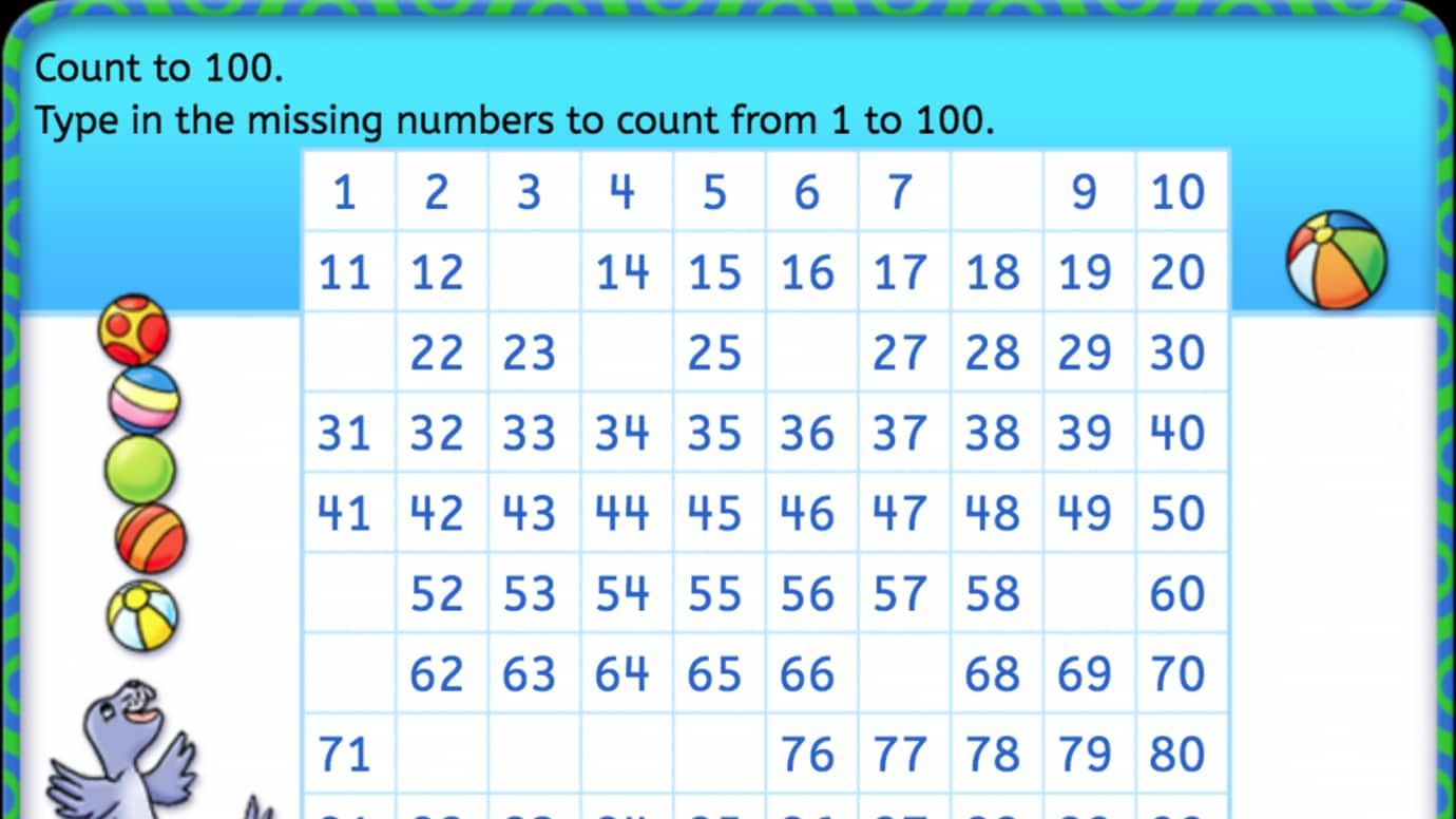 Complete the Chart: Counting 1-100 | Interactive Worksheets ...