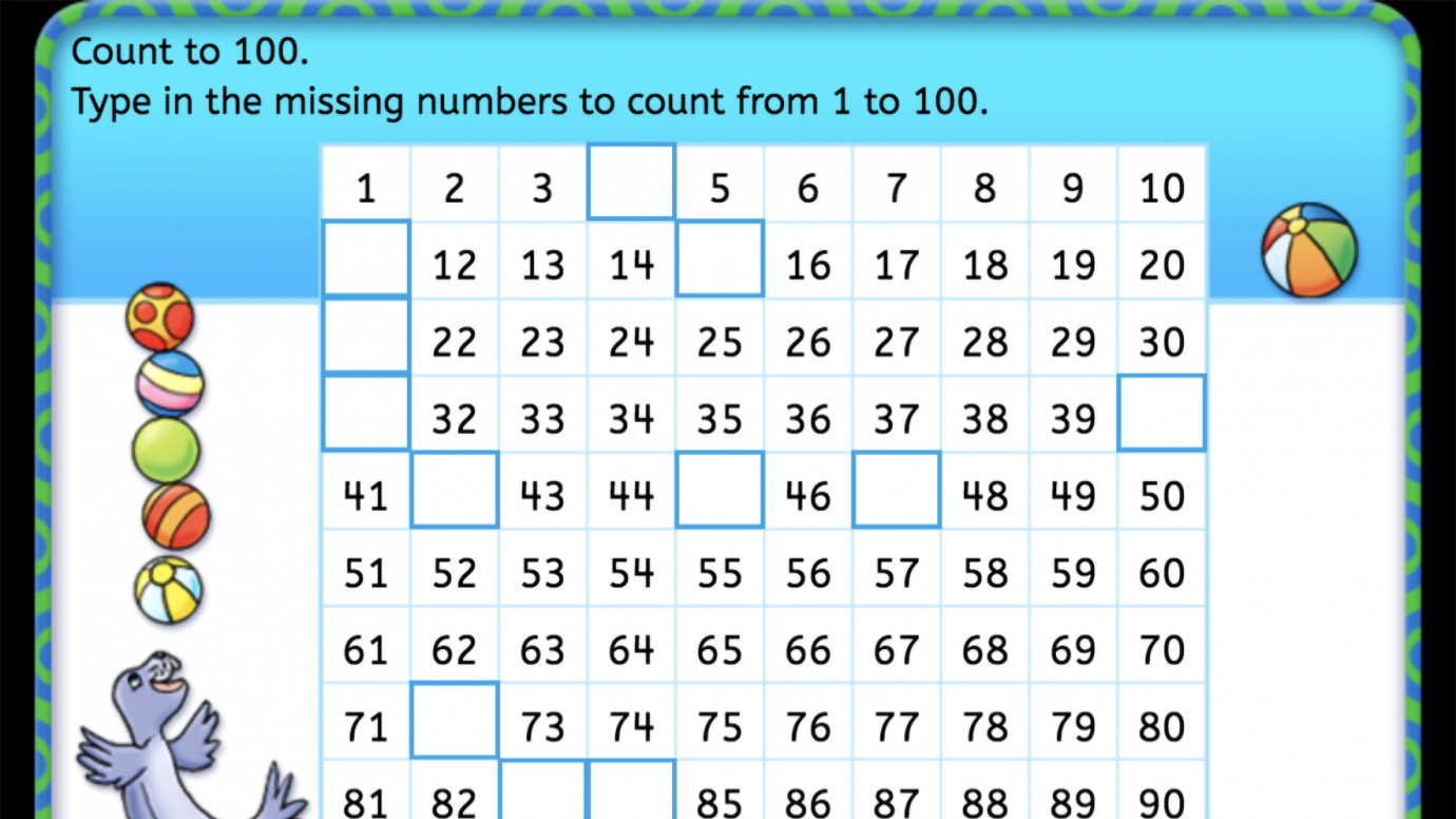 Complete the Chart: Counting 1-100