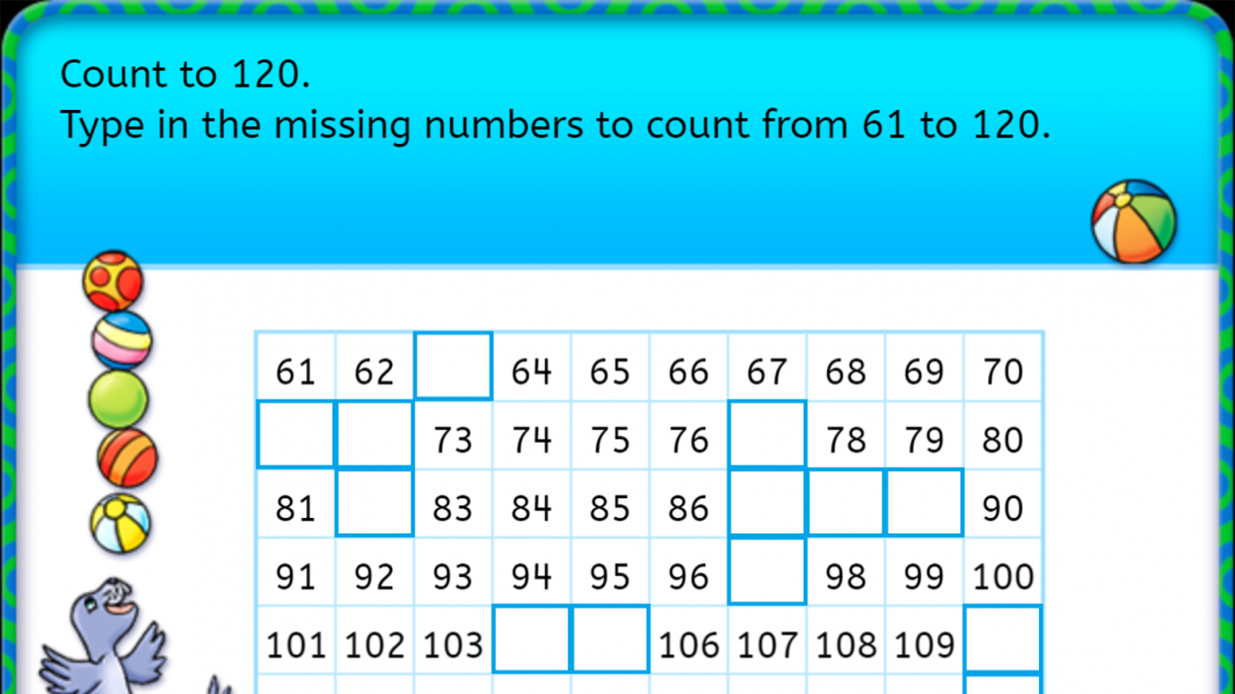 Complete the Chart: Counting 1-120