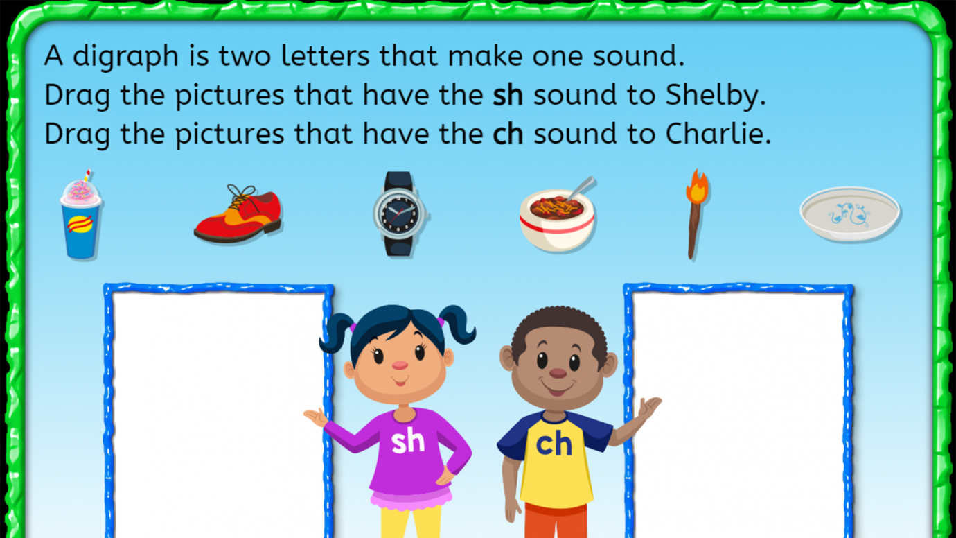 Digraphs SH, CH, WH, and TH: 1st