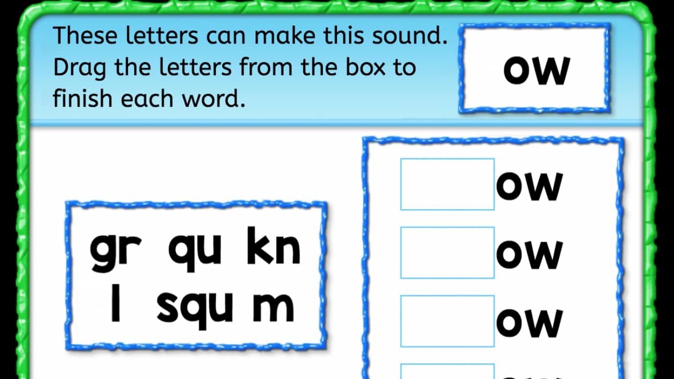 worksheet Ow Worksheets ow ending sounds interactive worksheets anywhere teacher sounds