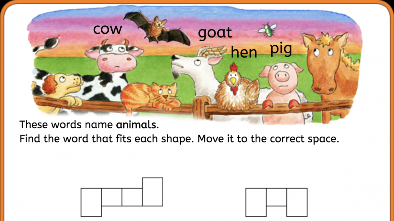 Find The Word That Fits The Shape: Common Nouns: Kindergarten