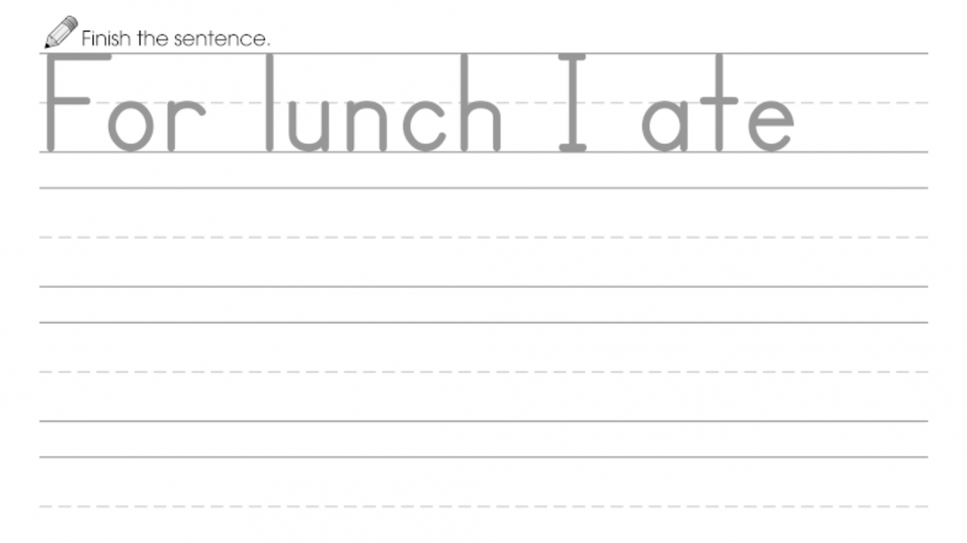 Finish the Sentence: For Lunch I Ate