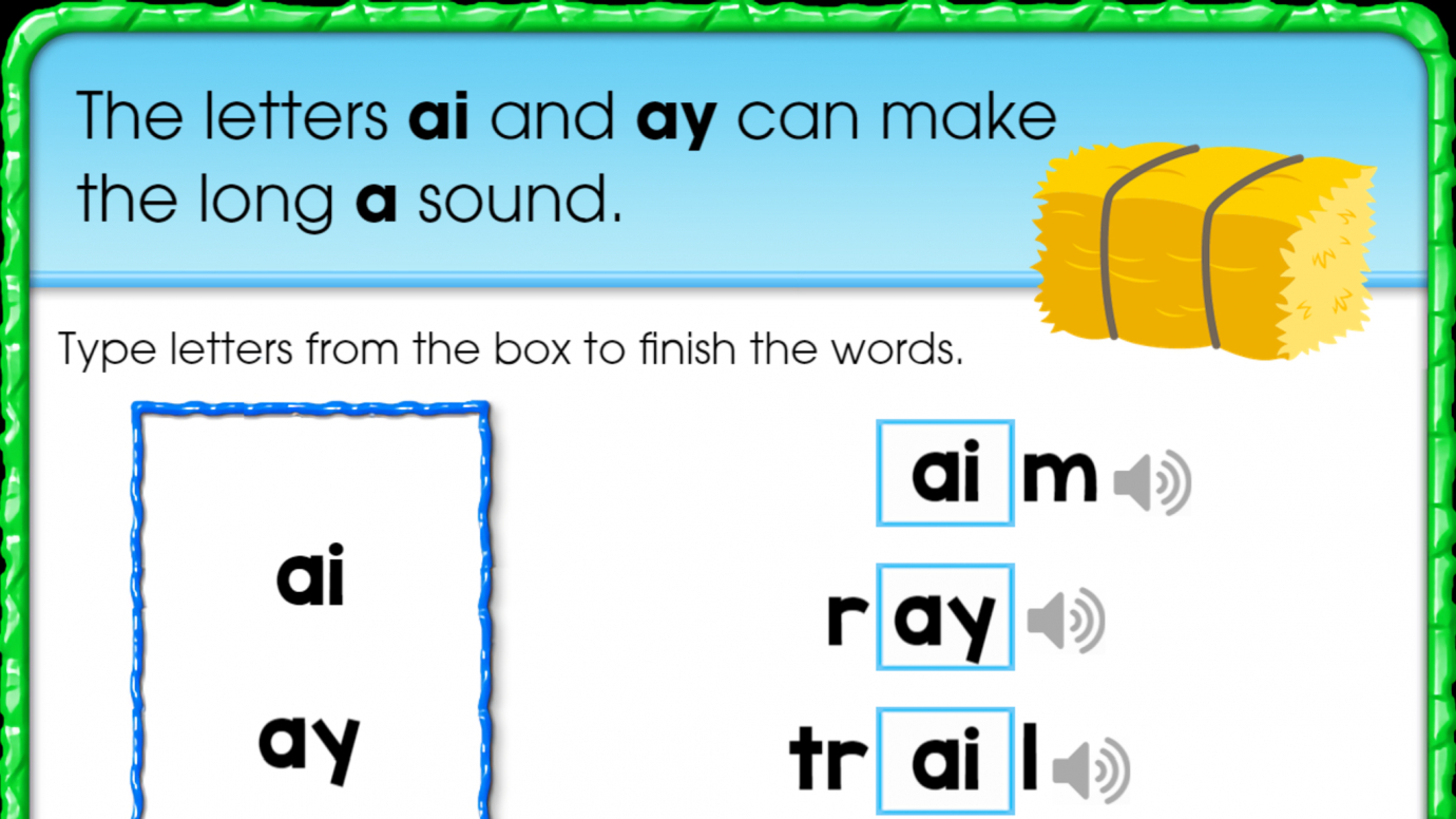 Finish the Word: Long 'a' Sound