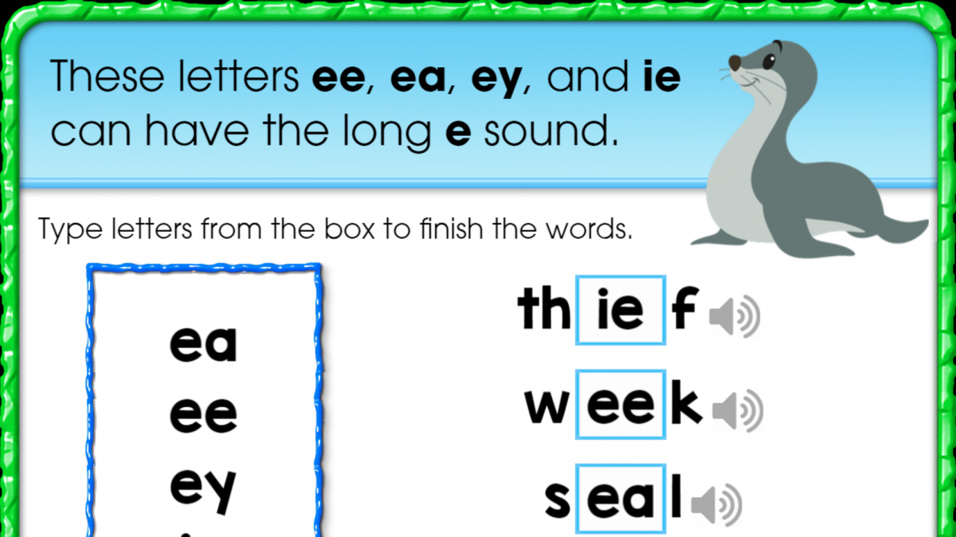 Finish the Word: Long 'e' Sound