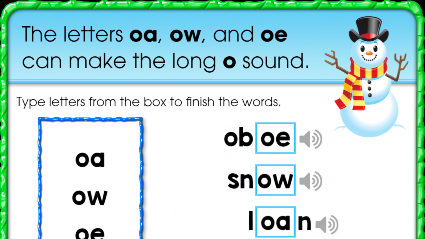 Finish the Word: Long 'o' Sound