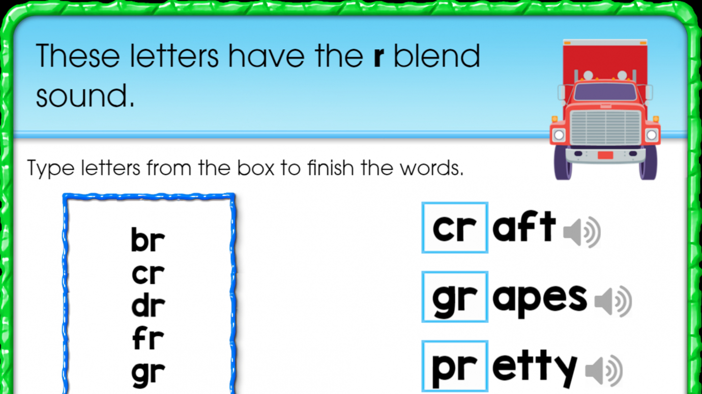 Finish the Word: 'r' Blend
