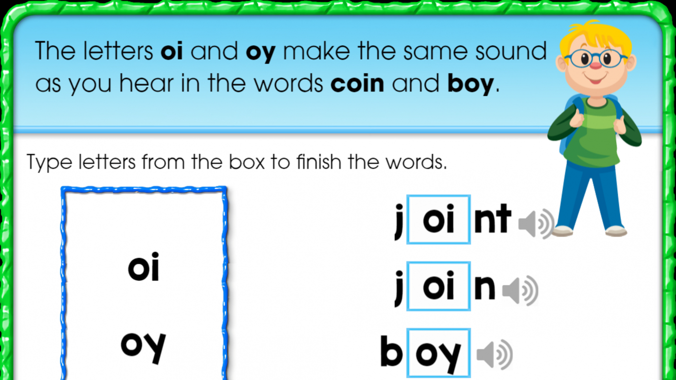 Finish the Word: 'oi' 'oy' Sounds