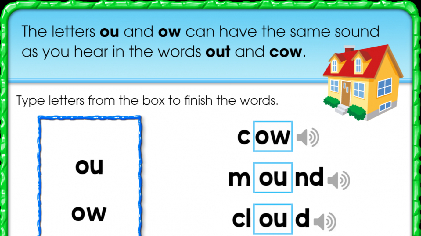 Finish the Word: Same Sound - 'ou' 'ow'