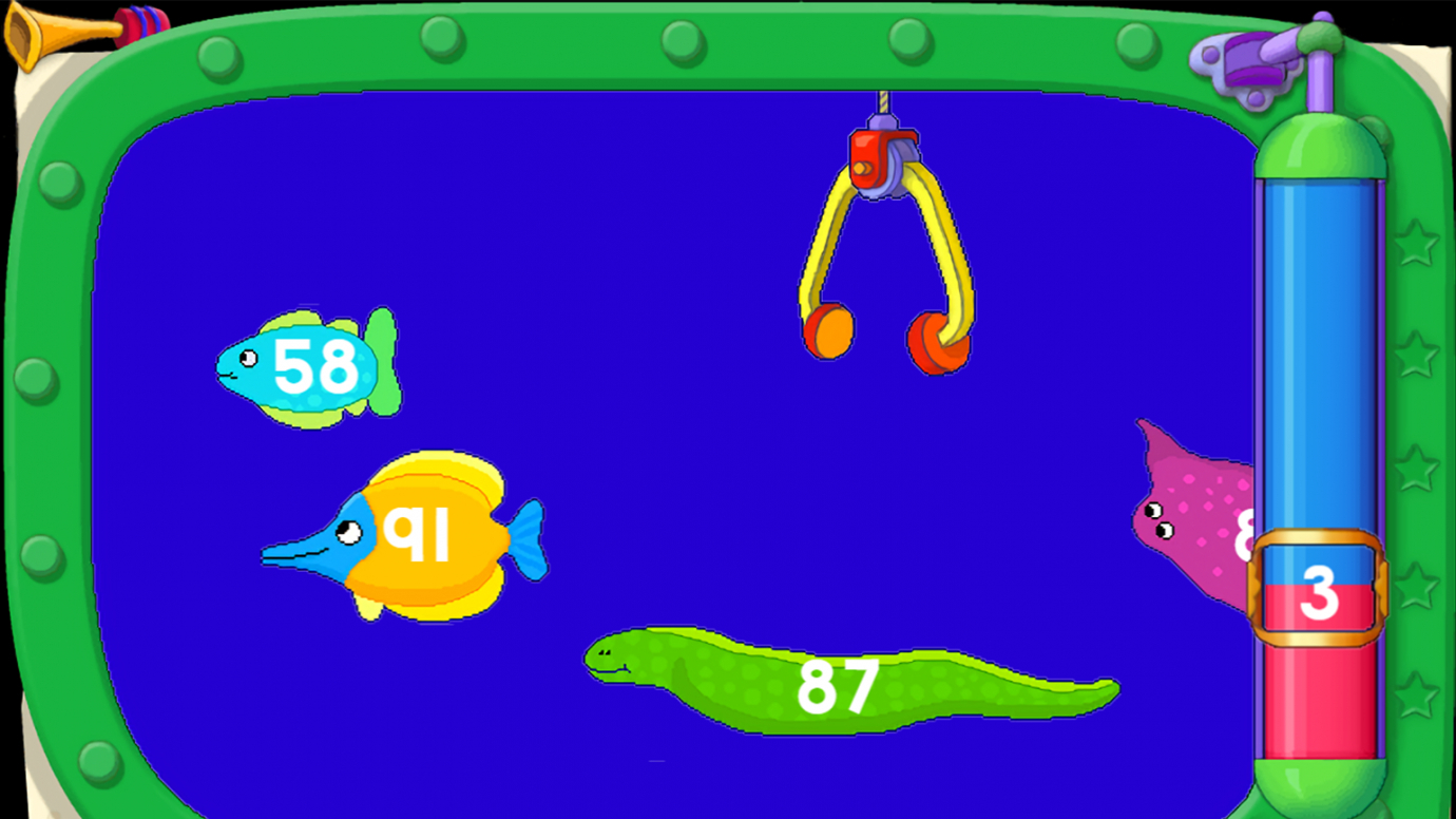 Fishing for Facts: Subtracting 10 from 2-Digit Numbers: 1st