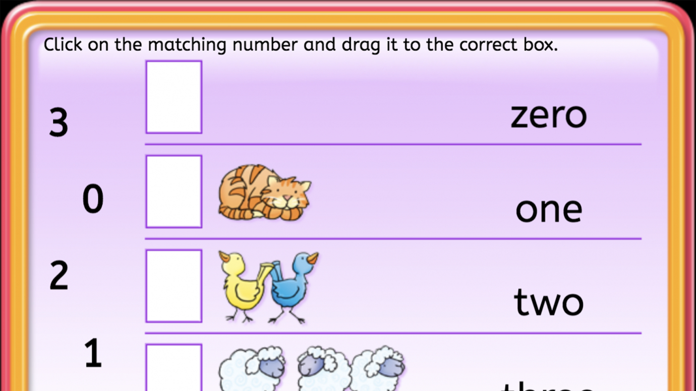 Match the Numbers: 0-3: P