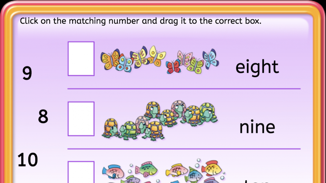 Match the Numbers: 8-10: P
