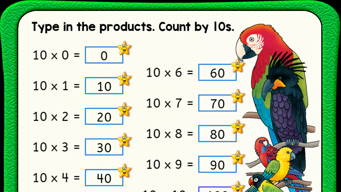 Multiplication Facts; Count by 10s