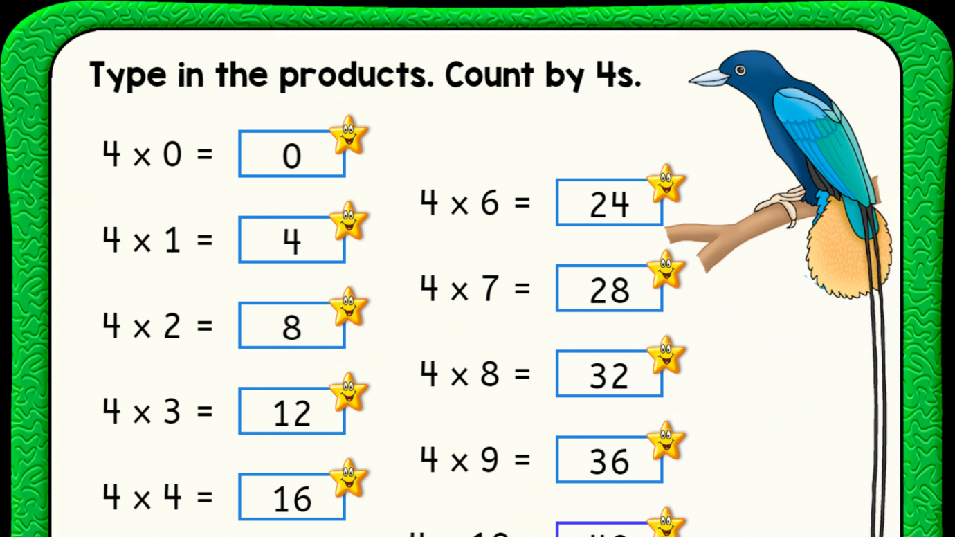 Multiplication Facts: Count by 4s