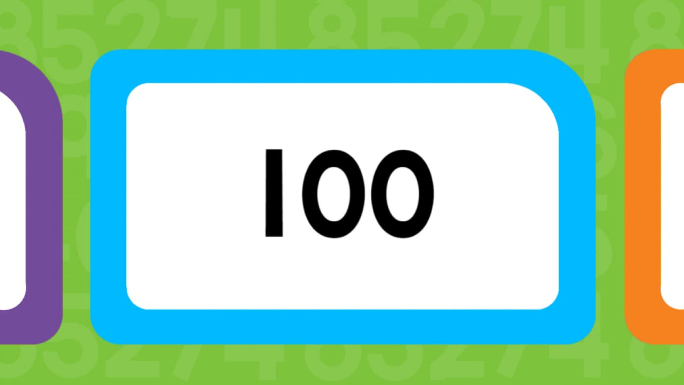 numbers to 100 flash cards