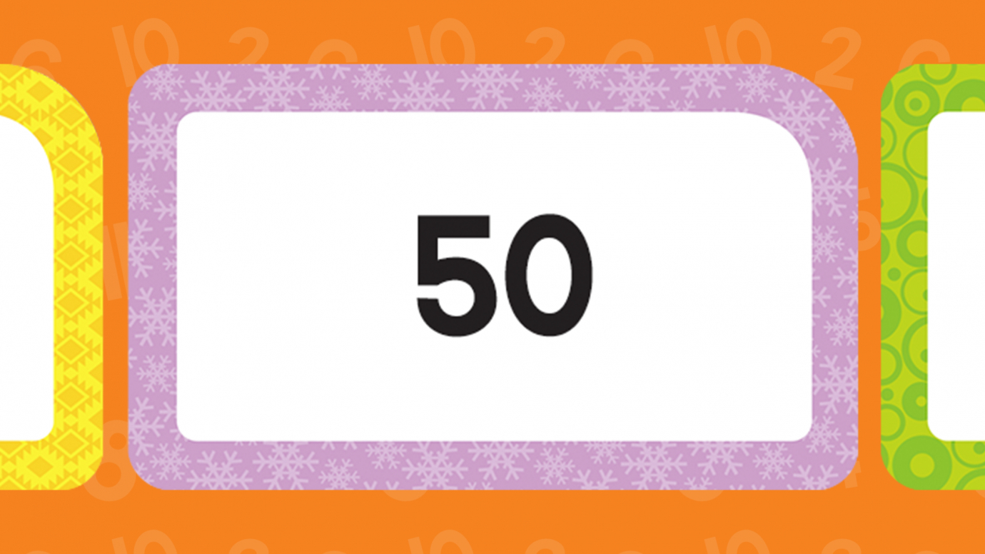 Numbers 0-50 Flash Cards