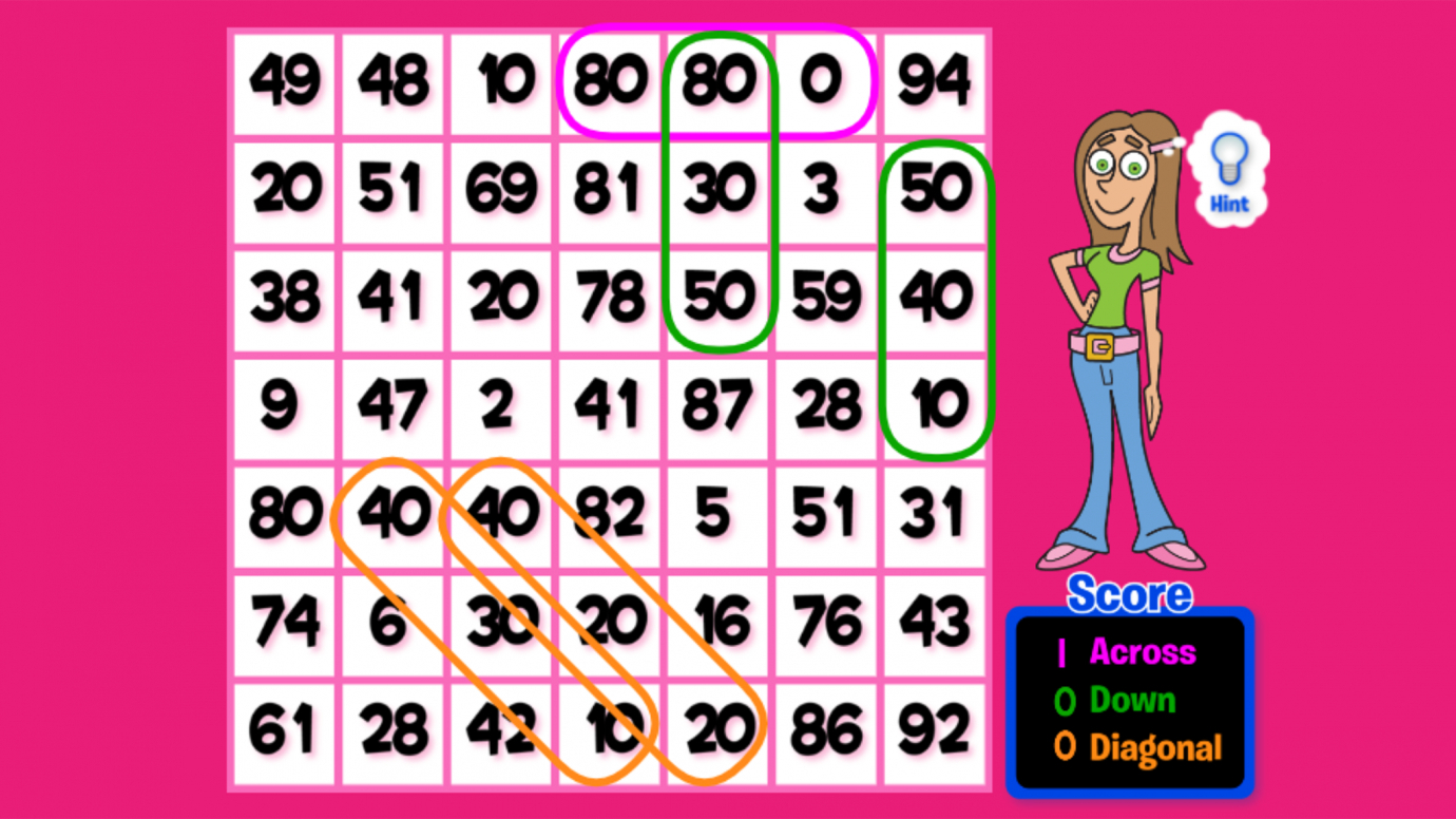 Search & Find Subtraction Puzzle: Multiples of 10