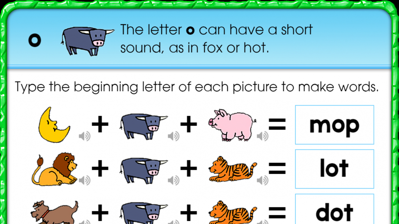 Short O Pictures to Word