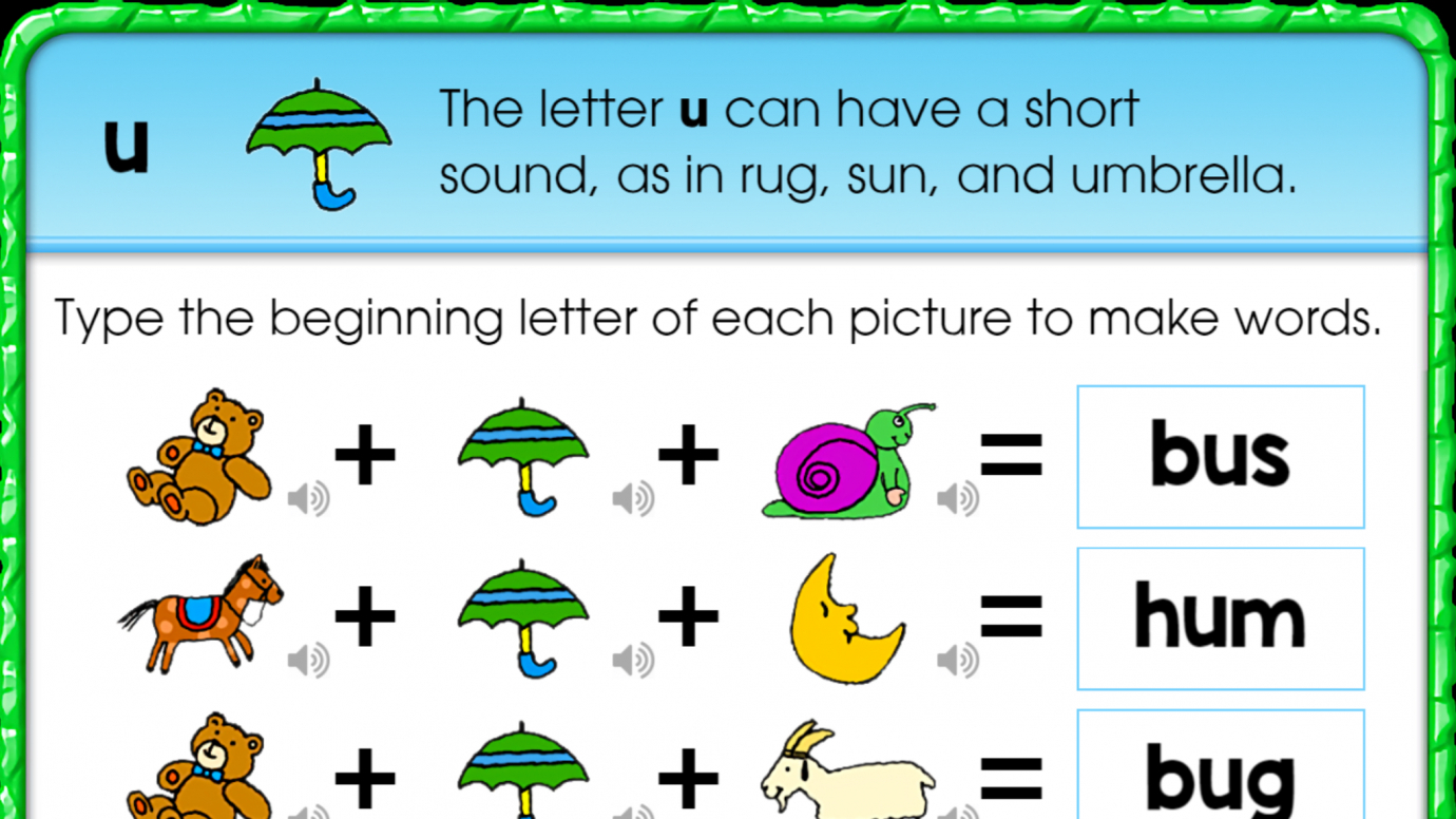 Short U Pictures to Word