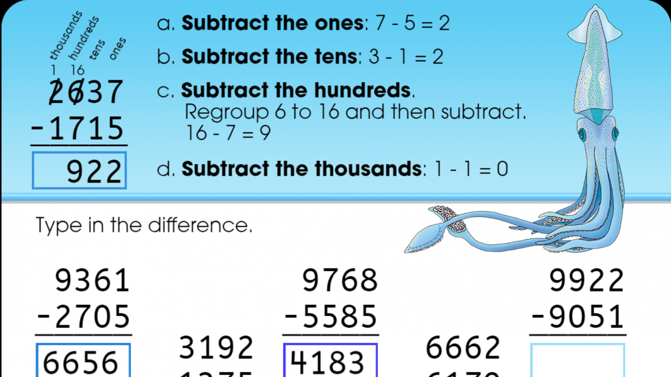 Subtraction: 4-Digit Numbers