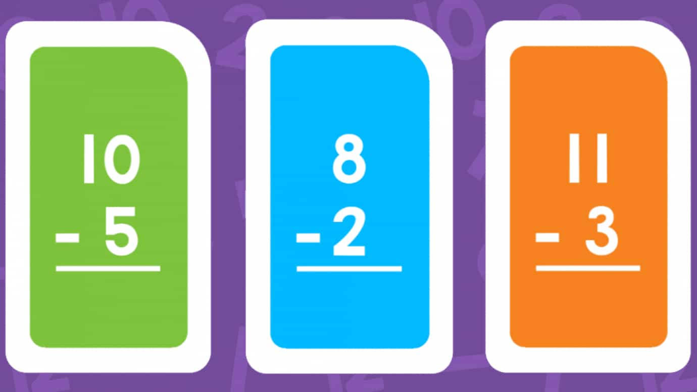 Printable Subtraction Flash Cards