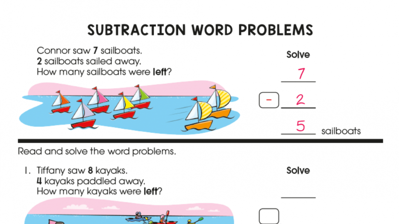 Subtraction Word Problems: 1st