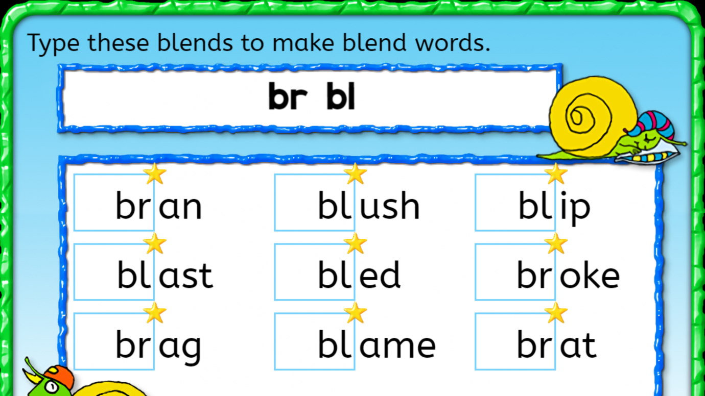Type 'B' Blends to Finish the Words
