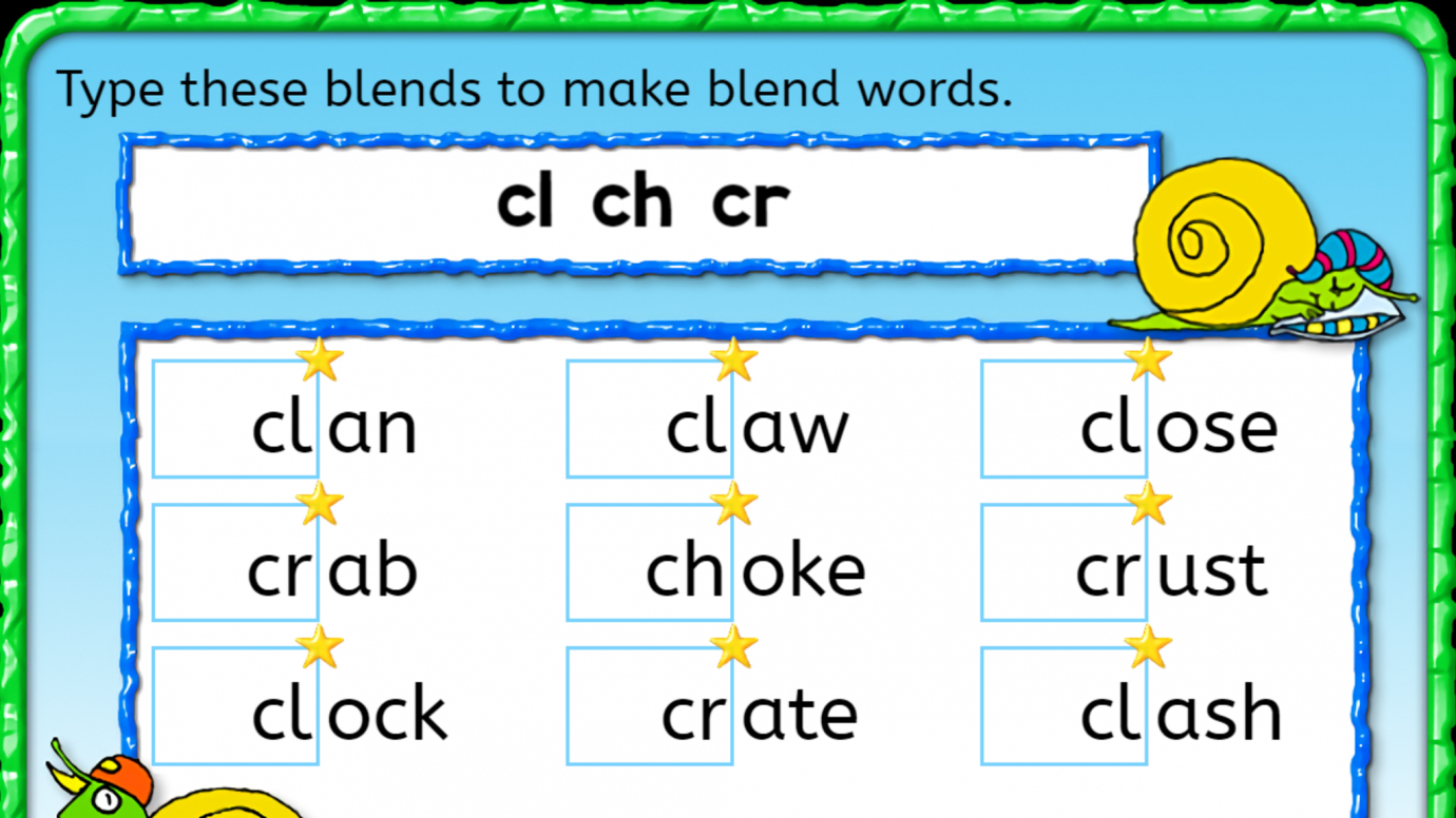 Type 'C' Blends to Finish the Words