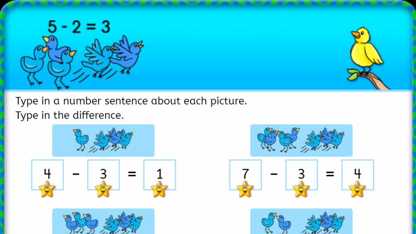 Type Horizontal Number Sentences: Subtraction