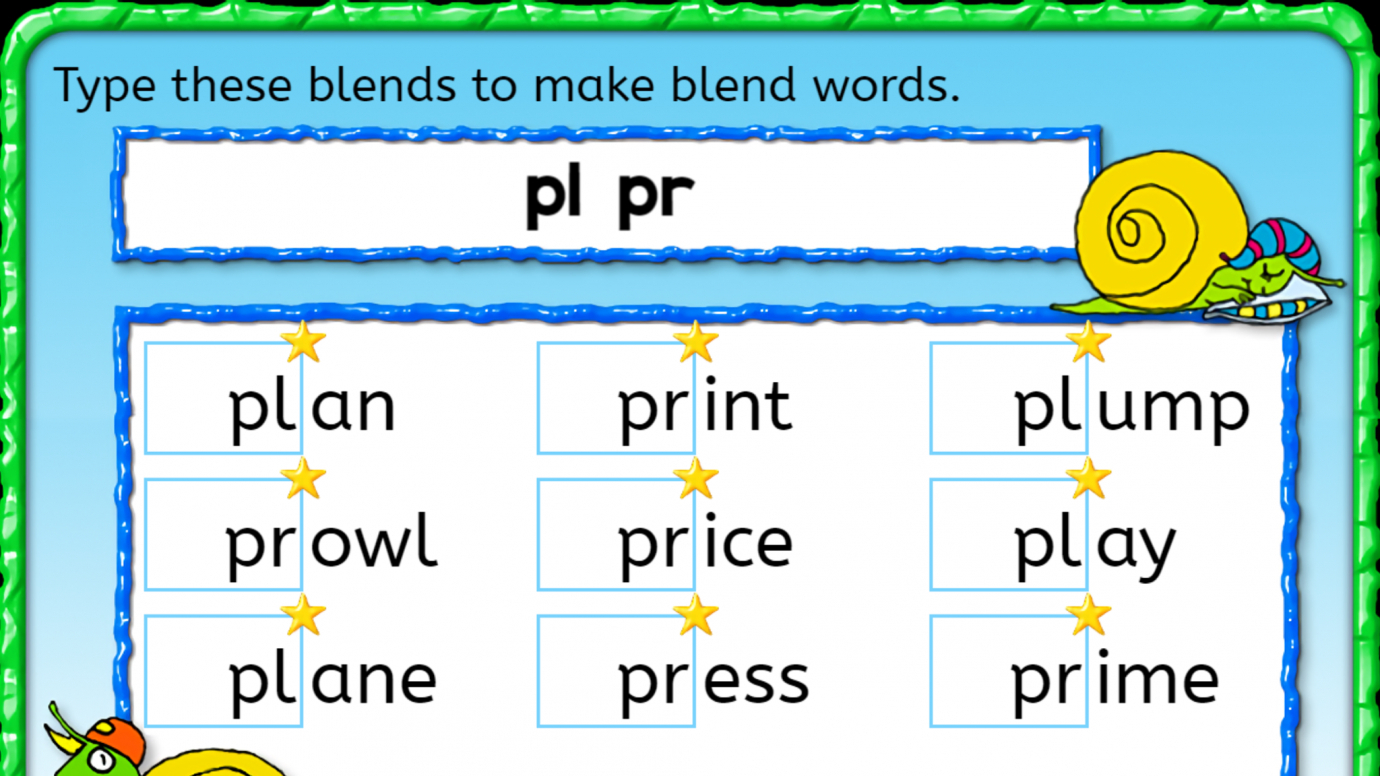 Type 'P' Blends to Finish the Words