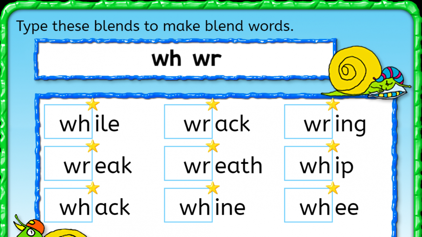 Type 'W' Blends to Finish the Words