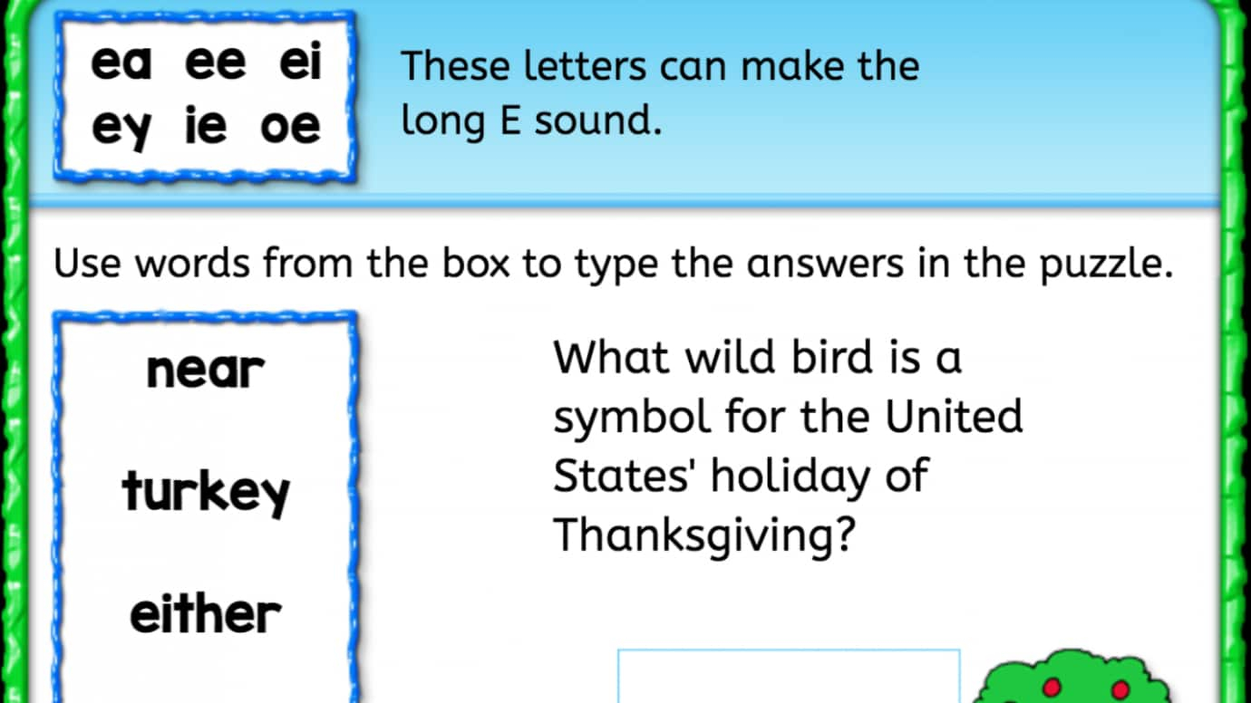 Word Bank: Long 'e' sound