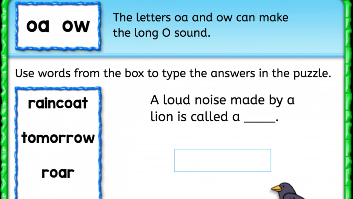 Word Bank: Long 'o' sound