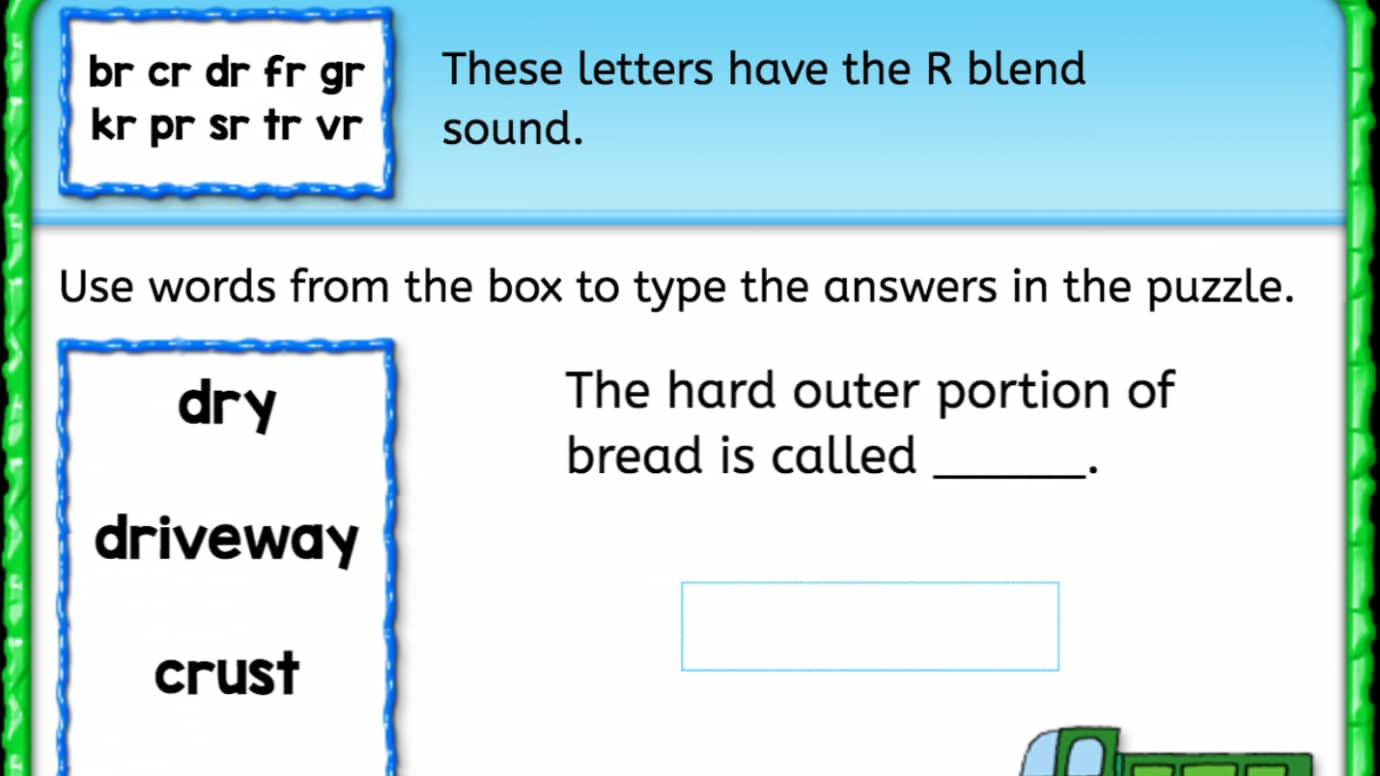 Word Bank: 'r' blend